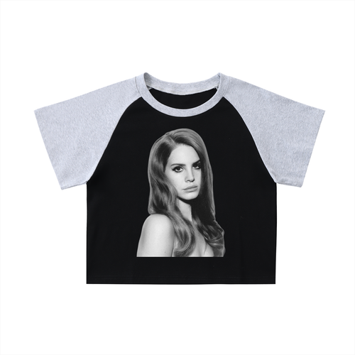 Color-Blocked Raglan Sleeve Crop Top