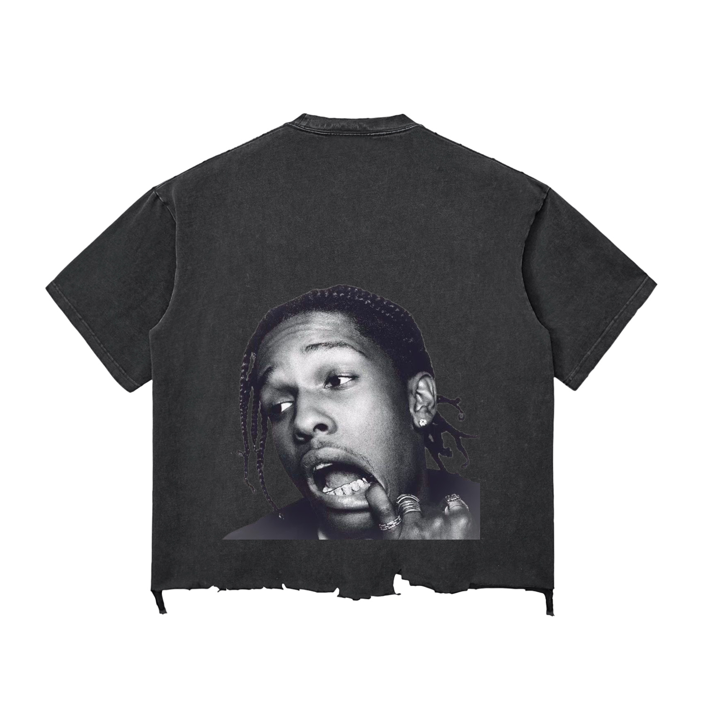 Snow Wash Raw-Hem Boxy T-shirt