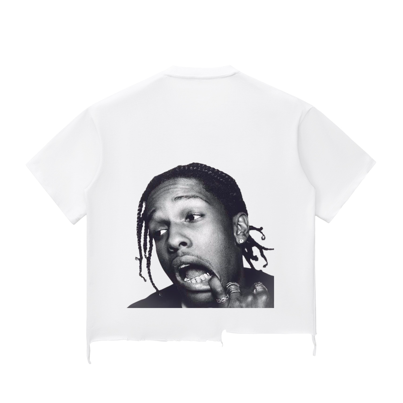 Snow Wash Raw-Hem Boxy T-shirt