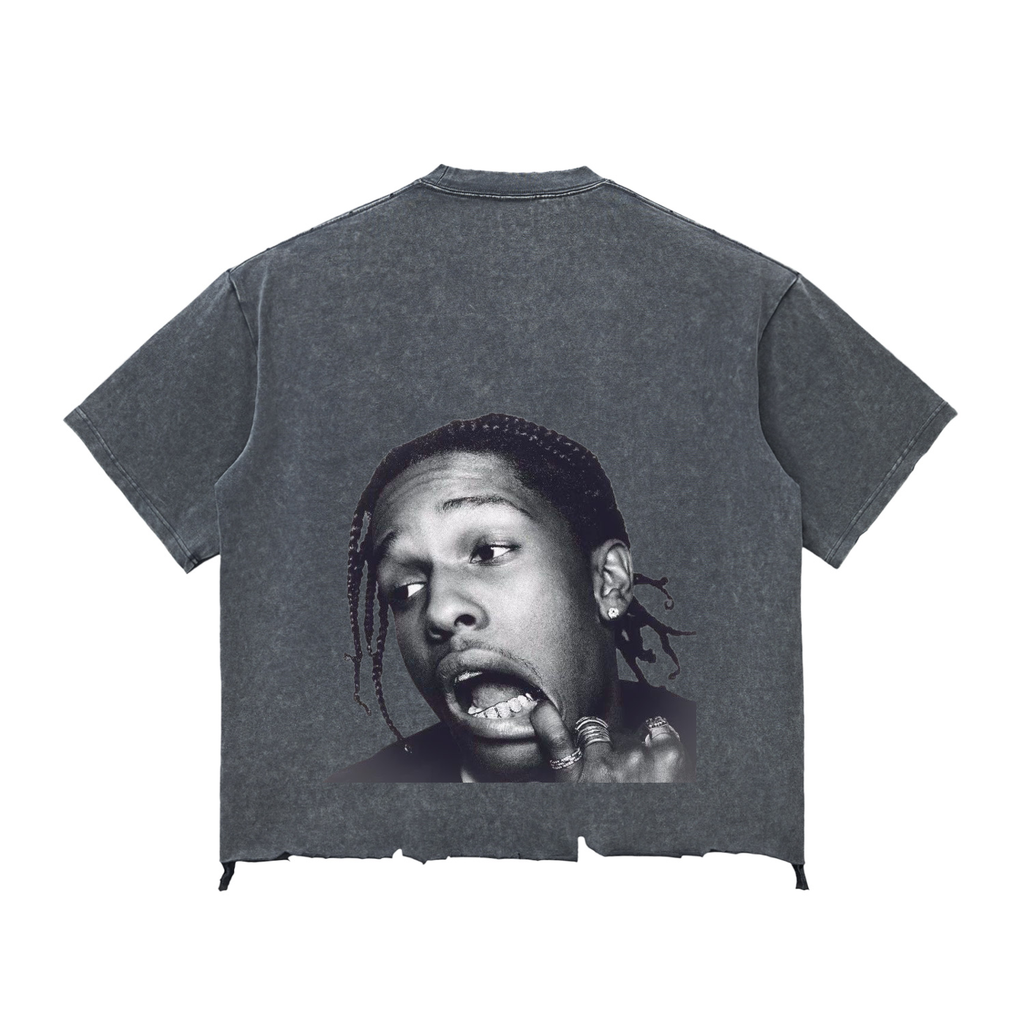 Snow Wash Raw-Hem Boxy T-shirt