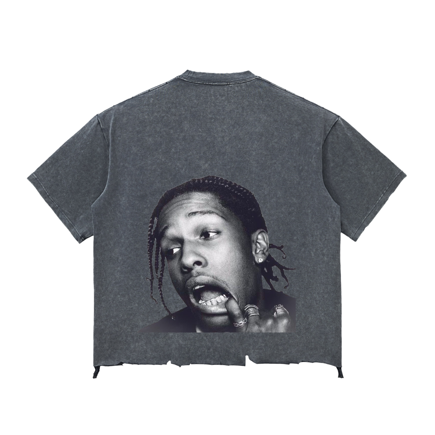 Snow Wash Raw-Hem Boxy T-shirt